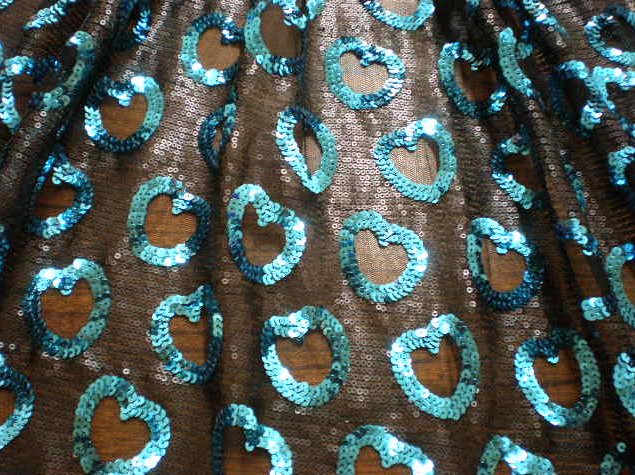 4.Turquoise Angel Heart Sequins